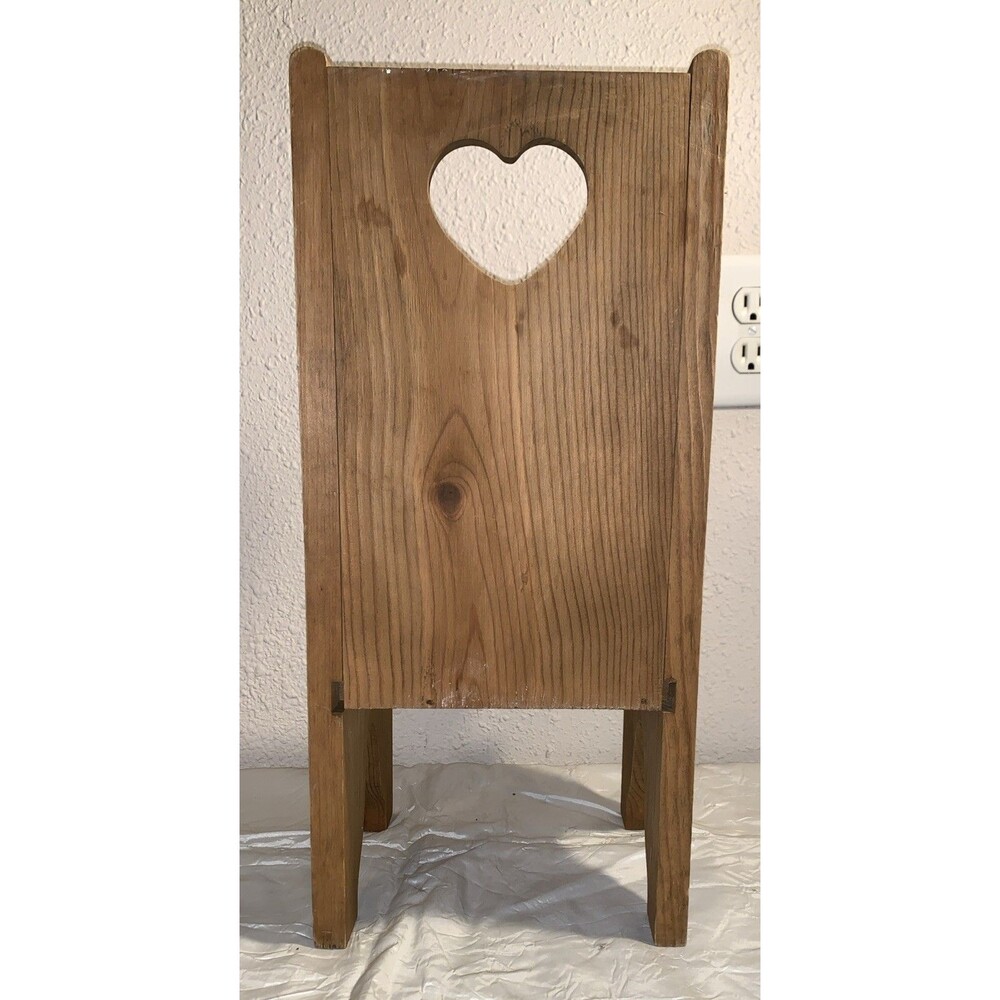 Vintage Country Wooden Chair Bench Doll Or Plant Stand Rustic 19” - Picture 3 of 14